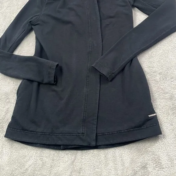 Lululemon XS, 4 Awareness Wrap Black Soft Hoodie Jacket Shacket Purple Ombre