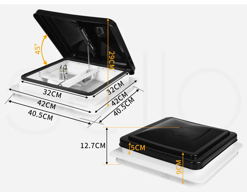 Manan Caravan RV Roof Vent Hatch 355x355mm
