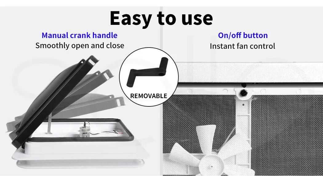 Manan Caravan RV Roof Vent Hatch 355x355mm