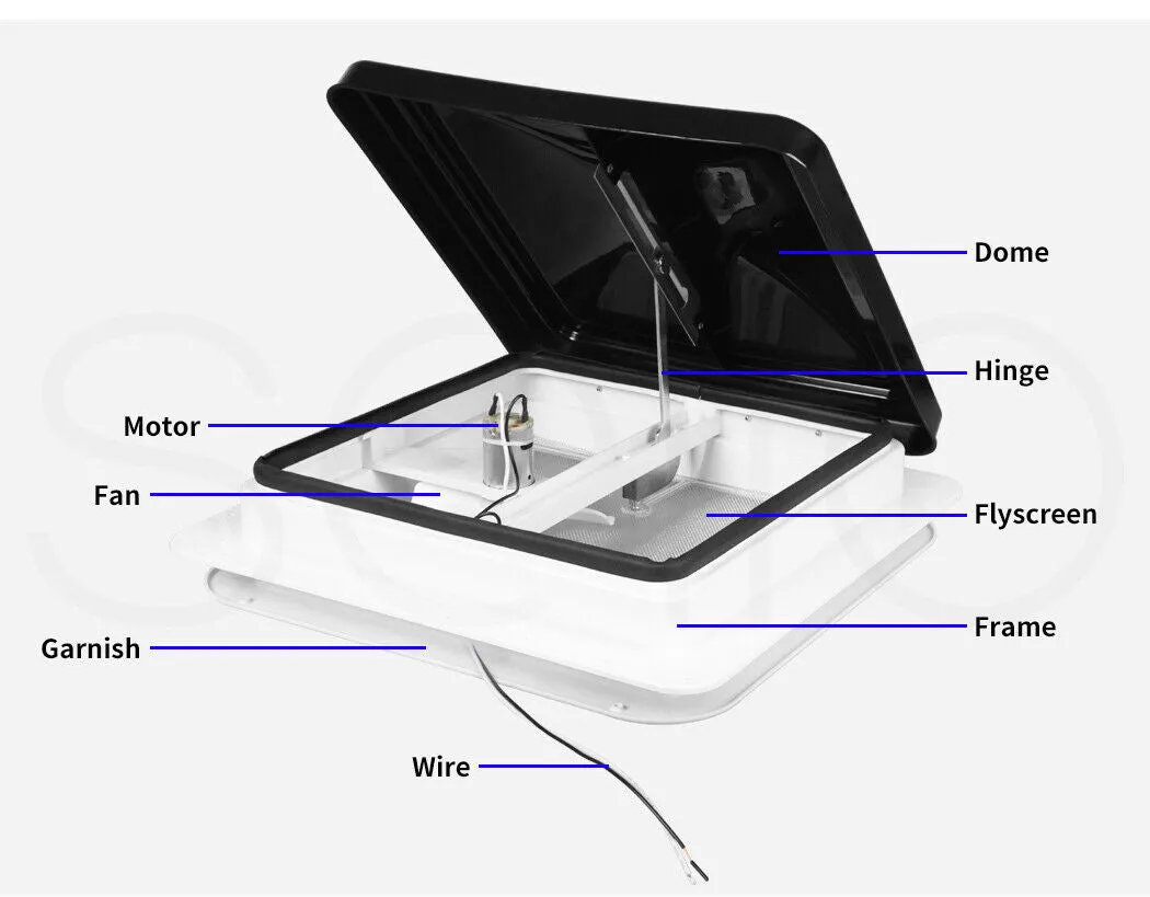 Manan Caravan RV Roof Vent Hatch 355x355mm