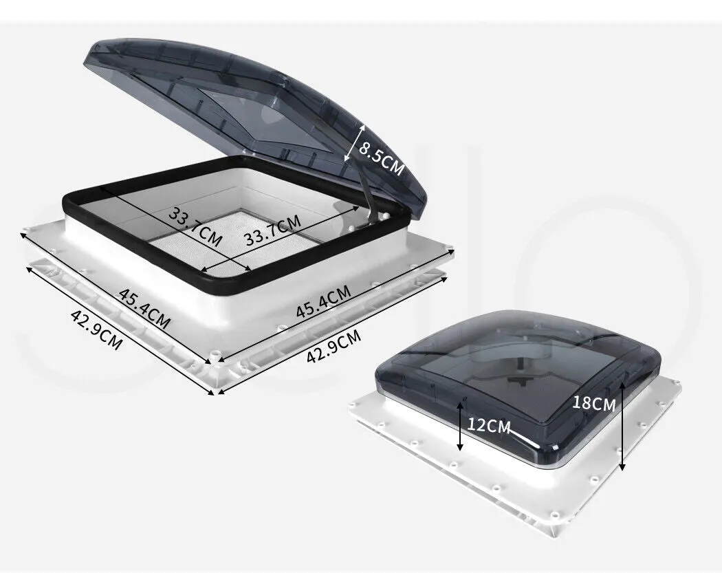 Manan Caravan RV Roof Vent Hatch 400x400mm