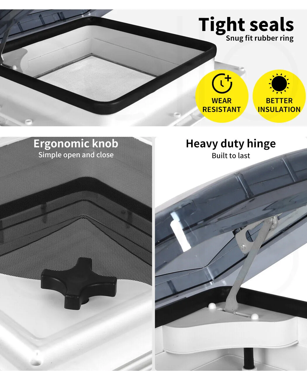 Manan Caravan RV Roof Vent Hatch 400x400mm