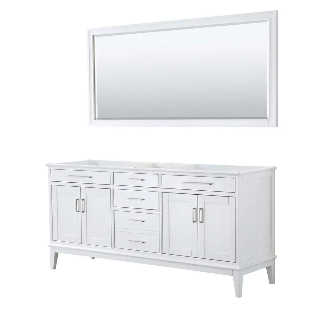 Margate 72 Inch Double Bathroom Vanity in White