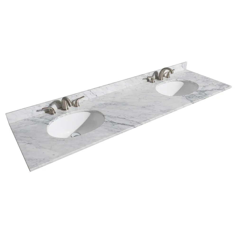 Margate 72 Inch Double Bathroom Vanity in White