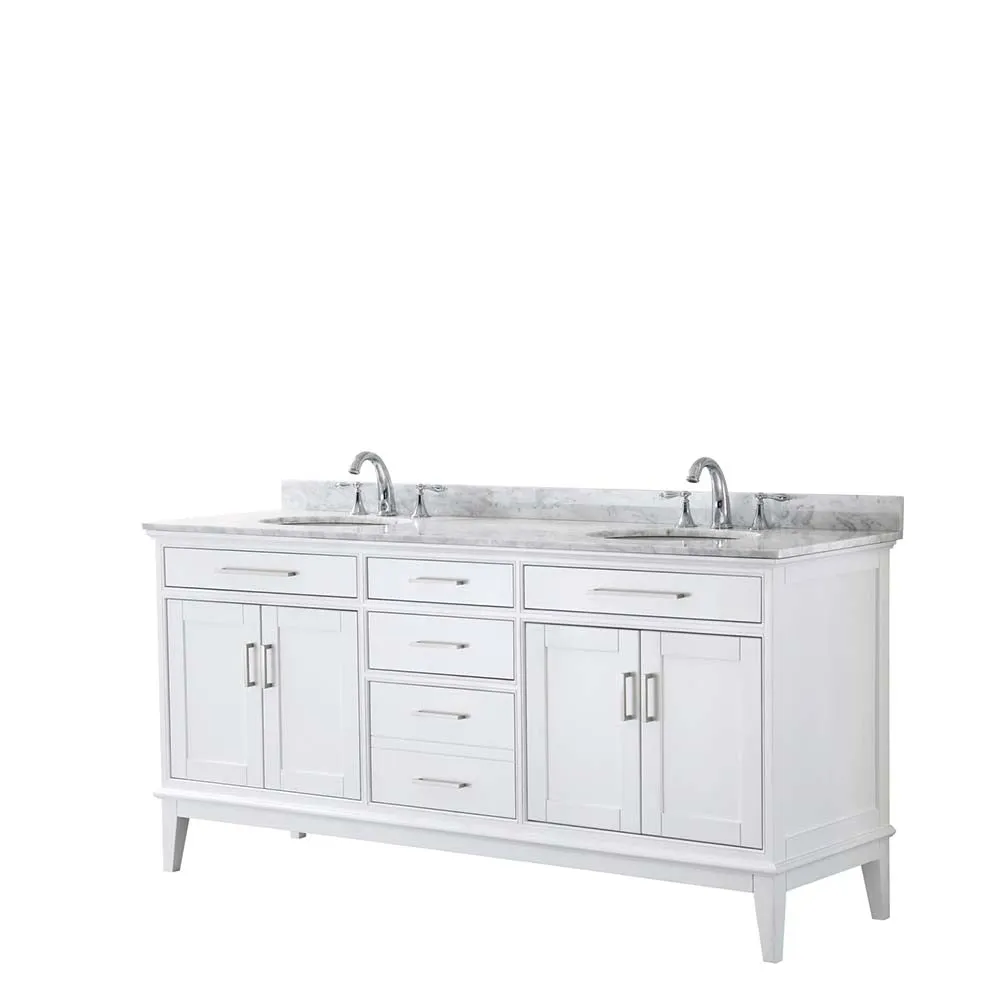 Margate 72 Inch Double Bathroom Vanity in White
