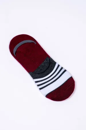 Maroon Stripe Trainer Socks