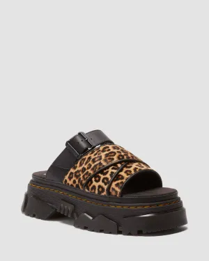 Mattison Leopard Leather Slide Sandals