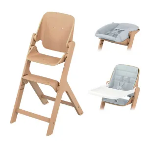 MAXI COSI Nesta Complete Bundle Kit High Chair with Newborn, Baby & Toddler Kit - Natural