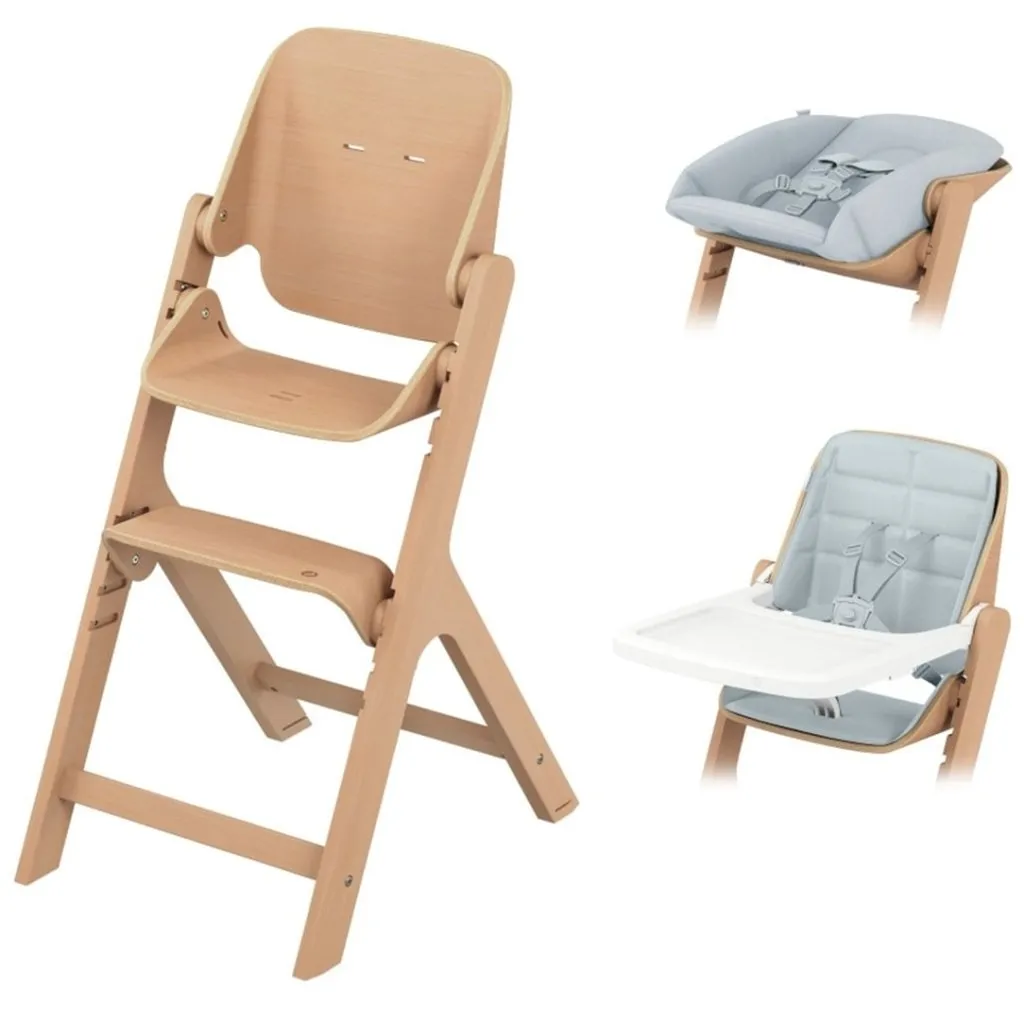 MAXI COSI Nesta Complete Bundle Kit High Chair with Newborn, Baby & Toddler Kit - Natural
