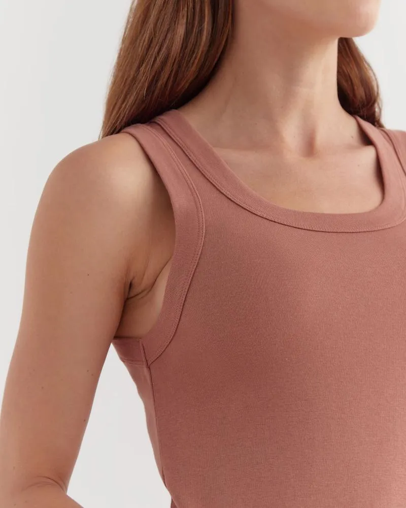 Meike Rib Dress Brick