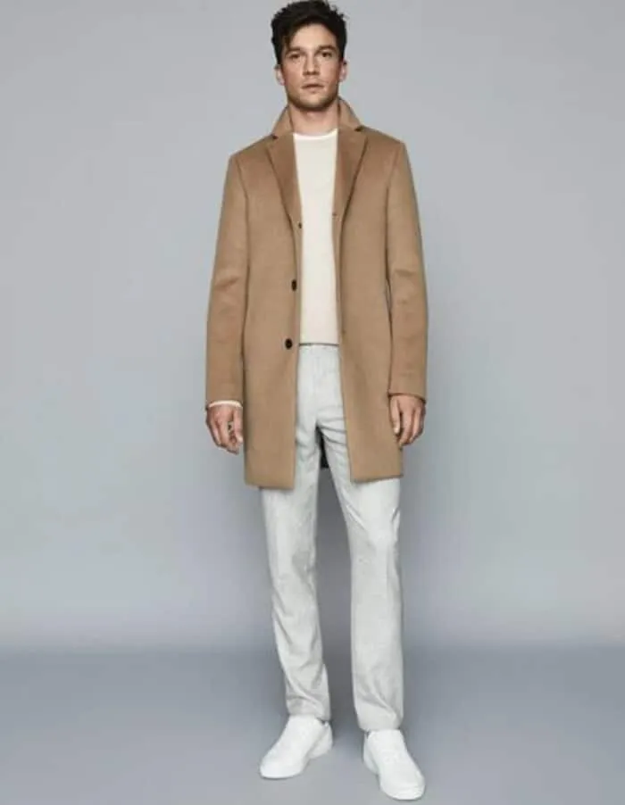 Mens Wool Epson Overcoat Camel