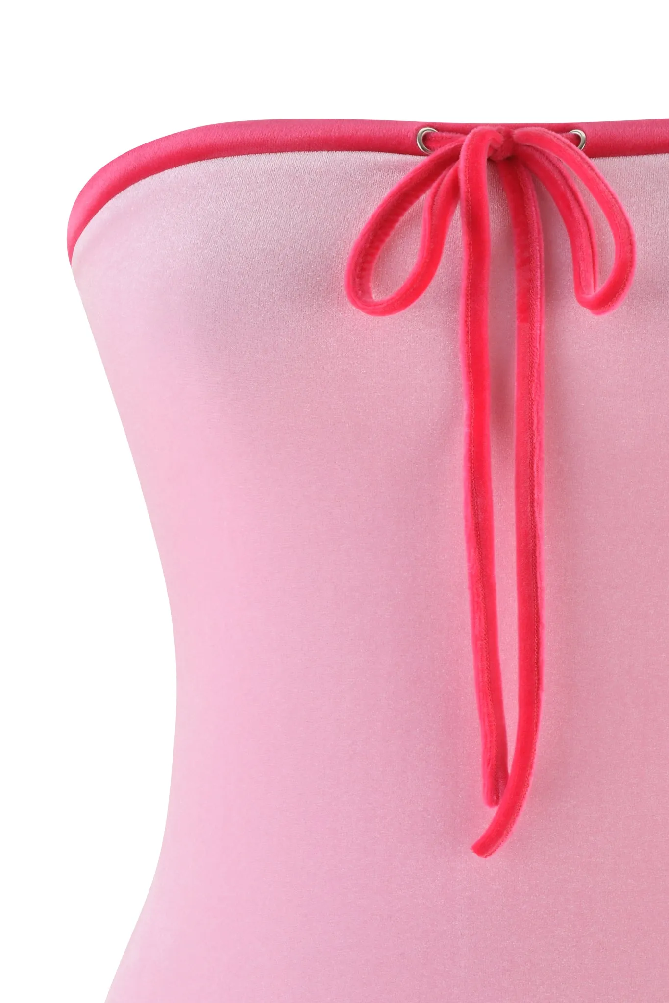 MICHELLE VELOUR BOOB TUBE - PINK
