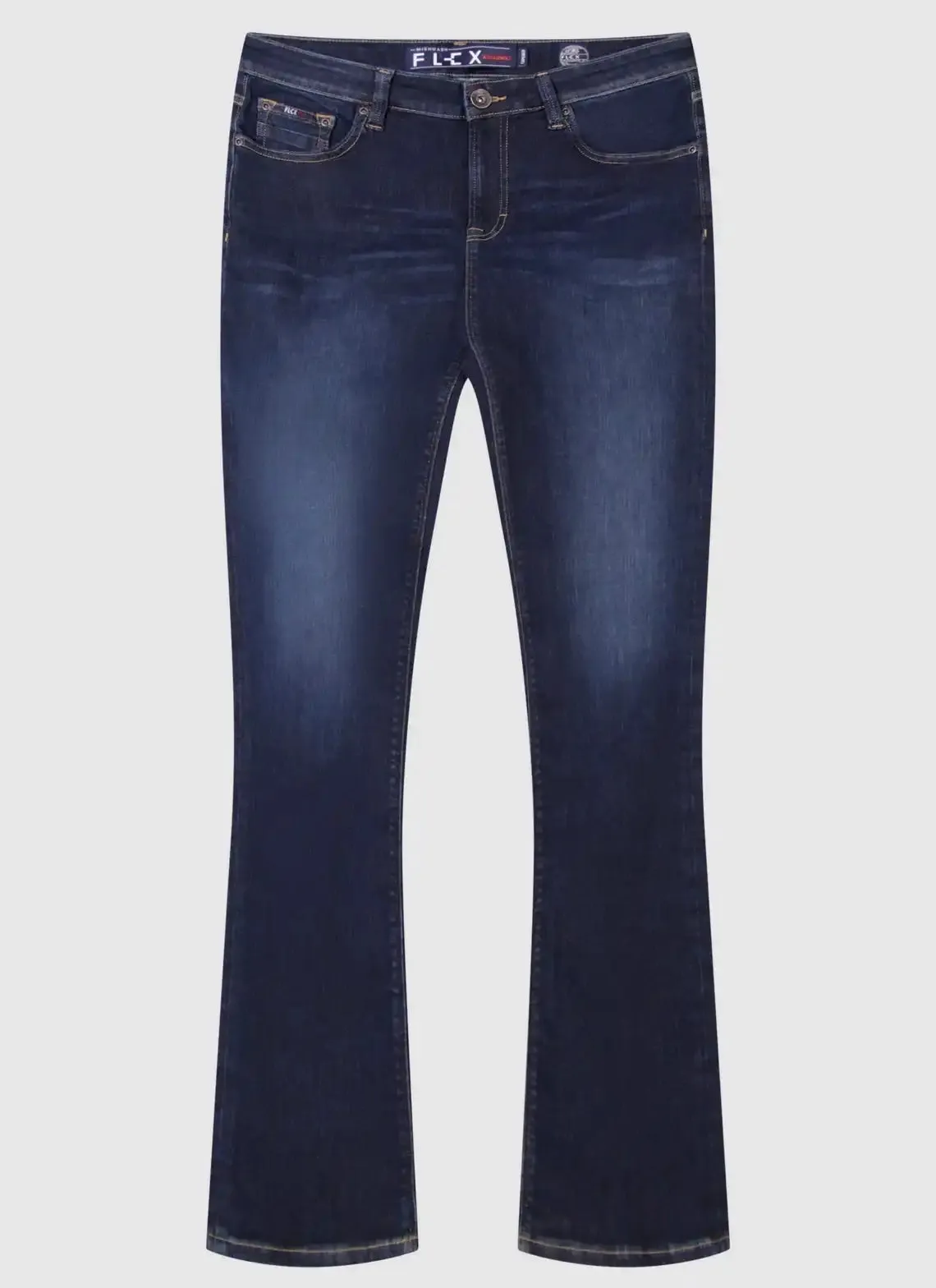 Mish Mash Mens Flex Active 1941 Bootcut Dark Denim Jeans