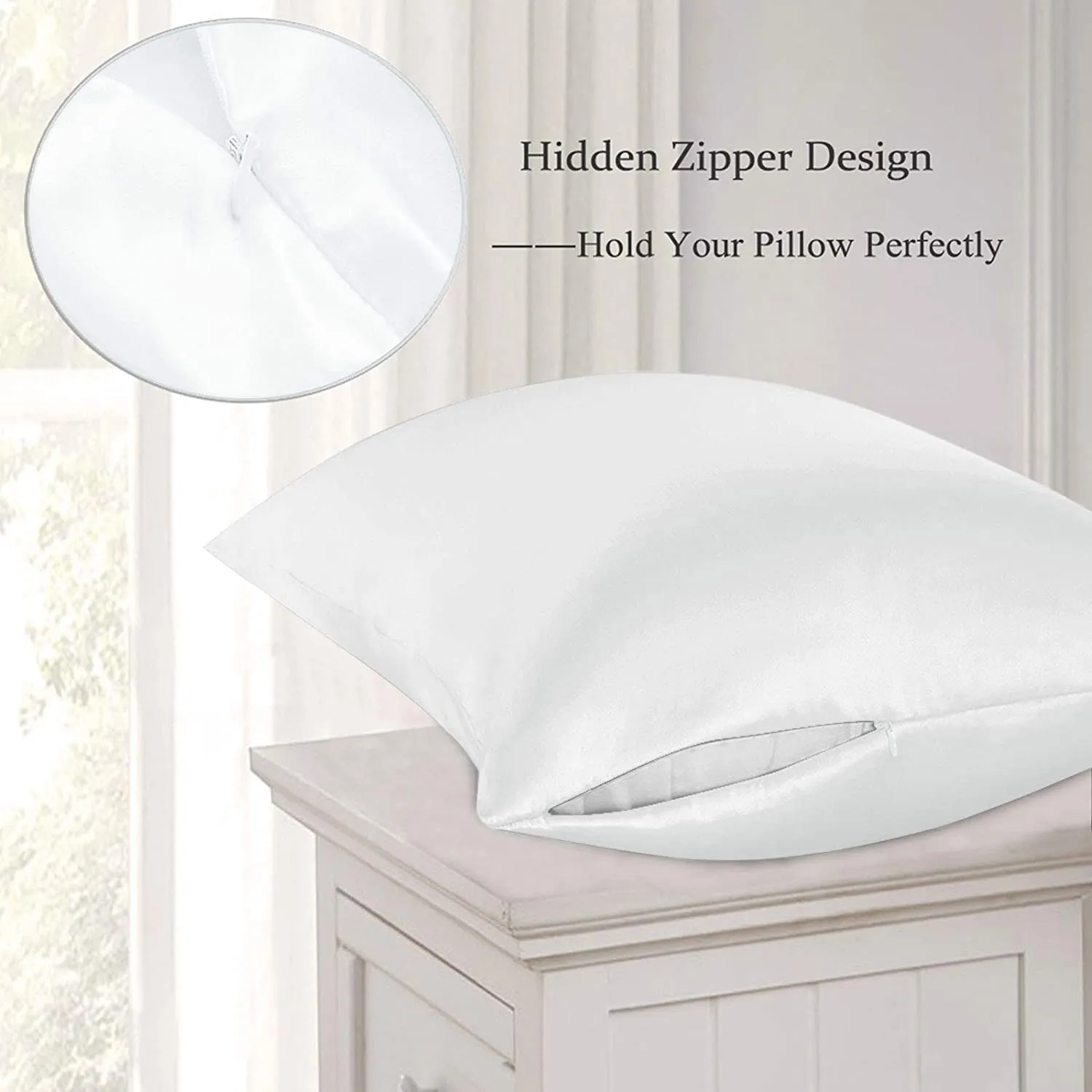 New in package! Lilysilk 100% Pure Natural Mulberry Silk Pillowcase, 25 Momme, 900 Thread Count, with Hidden Zipper for Hair & Skin, 1PC (White, Queen 20"x30") Retails $46 