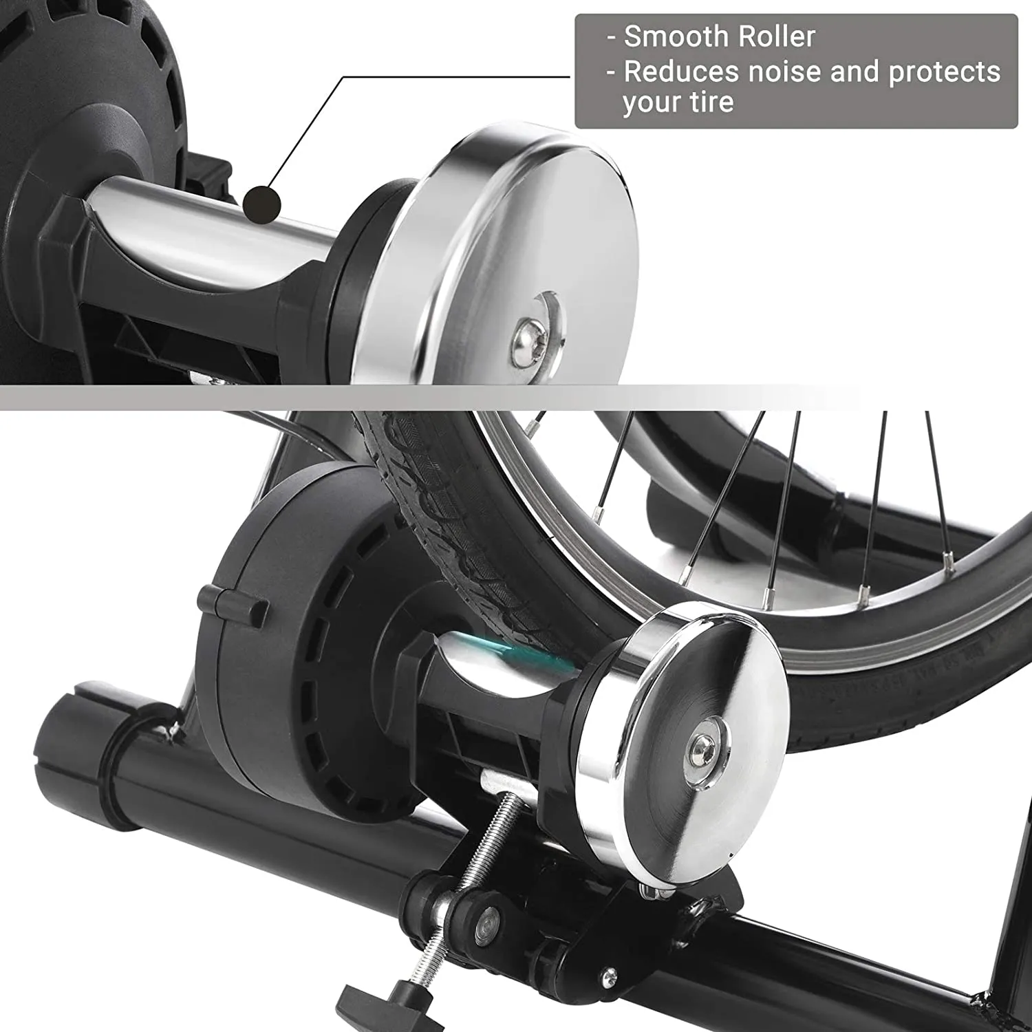 New SONGMICS Indoor Bike Trainer Stand, Reduces Noise, Curvy Stable Frame