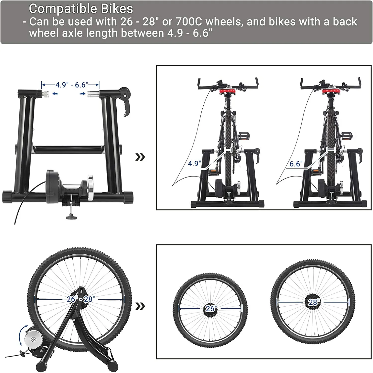 New SONGMICS Indoor Bike Trainer Stand, Reduces Noise, Curvy Stable Frame