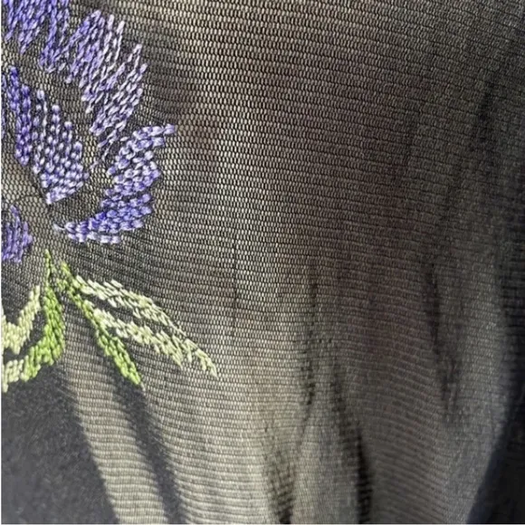 New Victoria’s Secret Babydoll Nighty Black Purple Flowers Sheer Sexy Lingerie