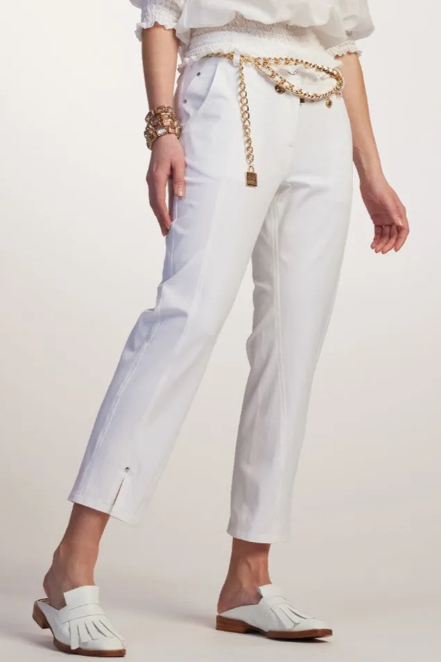 PAULA RYAN Panelled Crop Jean - White