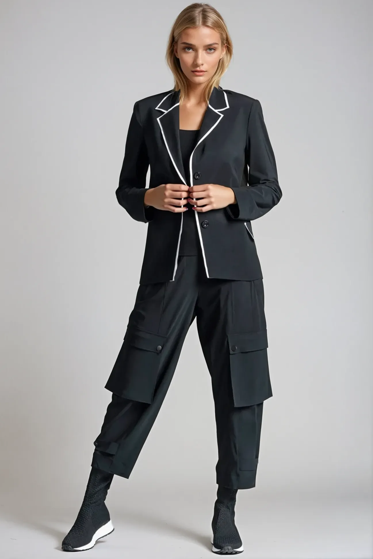 PAULA RYAN Wide Leg Kyoto Pant - Black