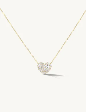 Pave Heart Pebble Pendant