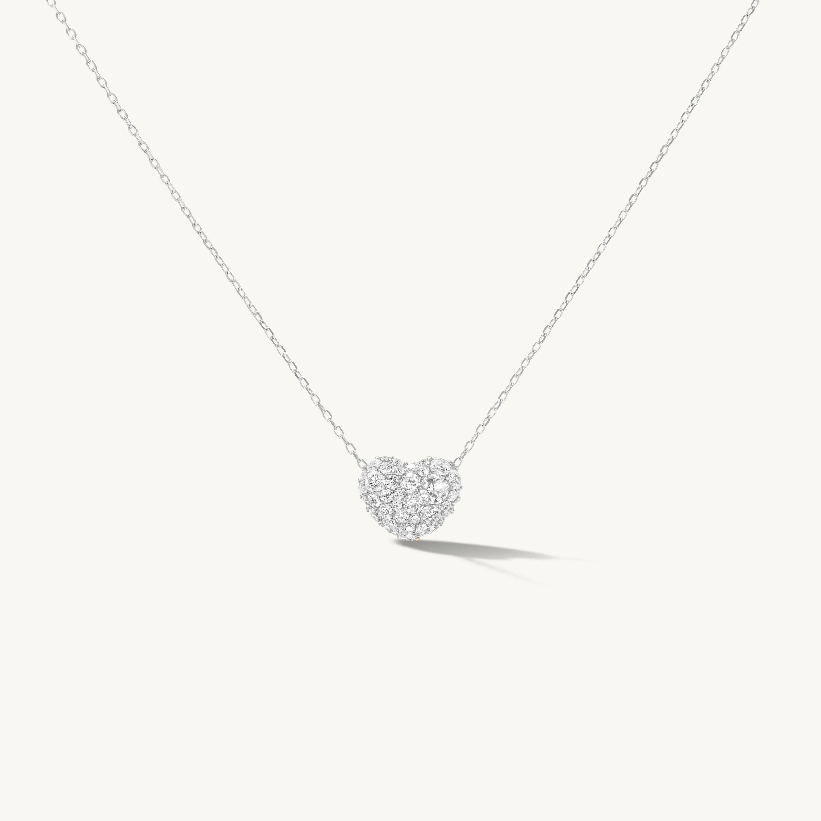 Pave Heart Pebble Pendant
