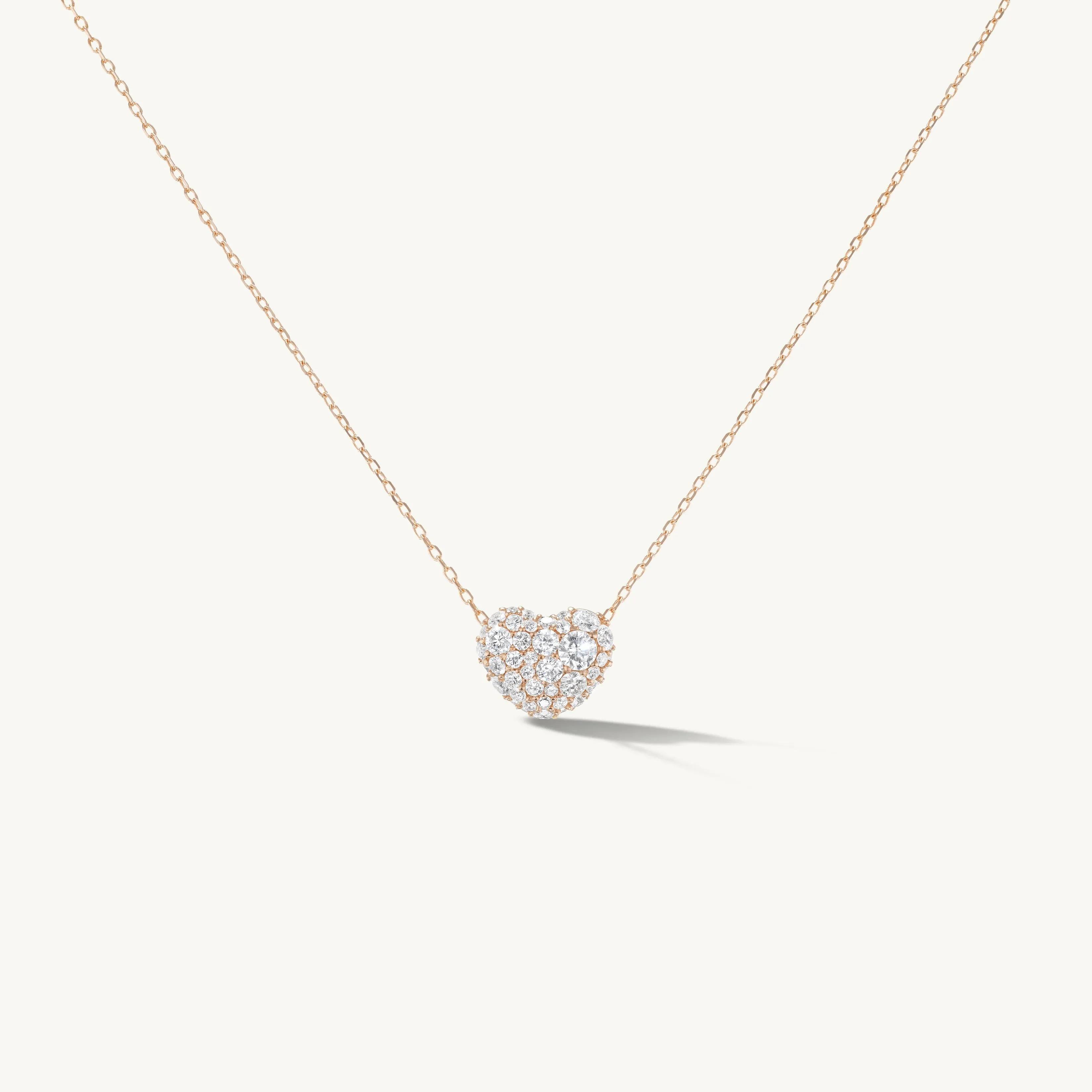 Pave Heart Pebble Pendant