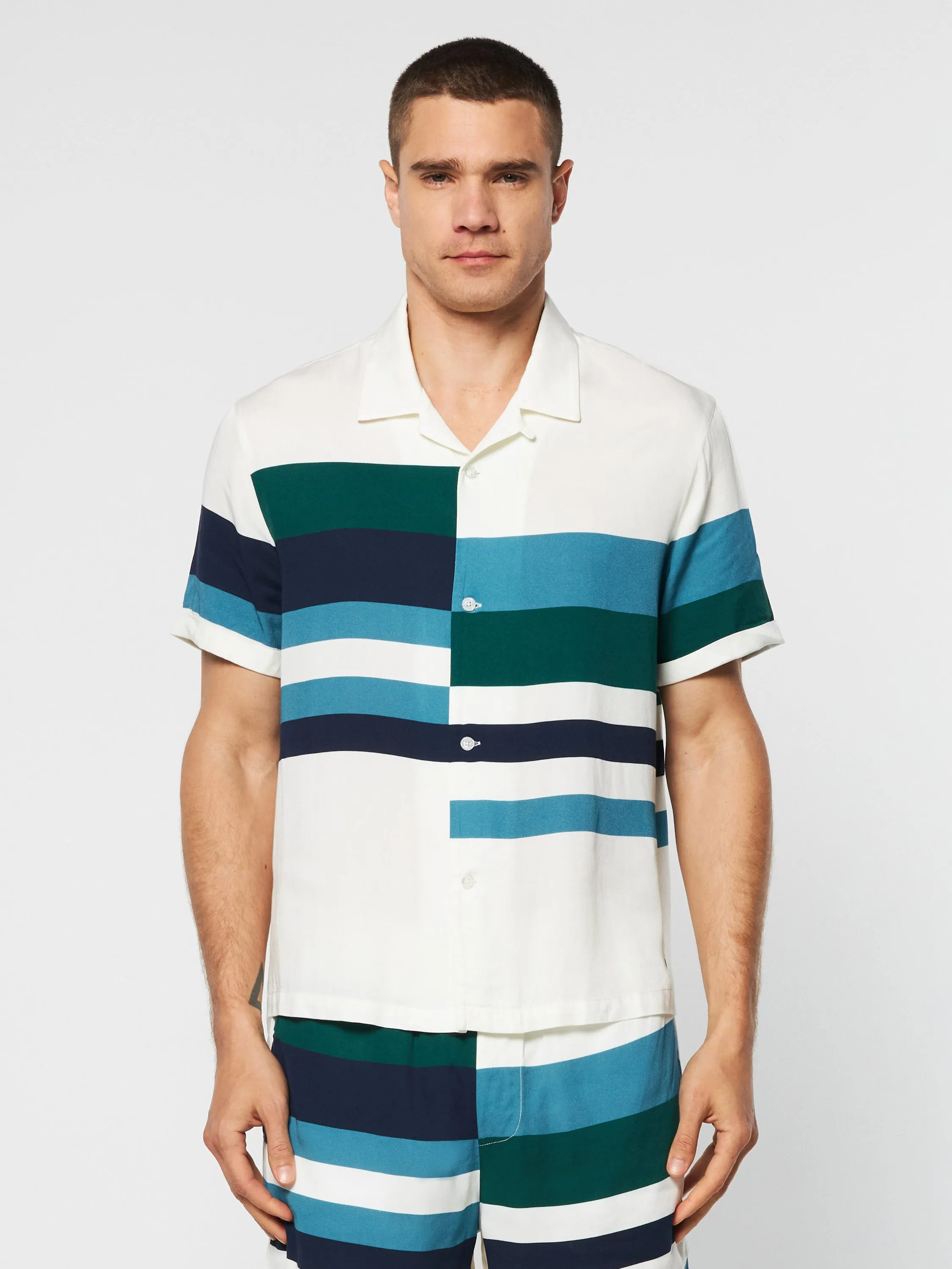 Pennellata Cabana Shirt- Gardenia/ Multi