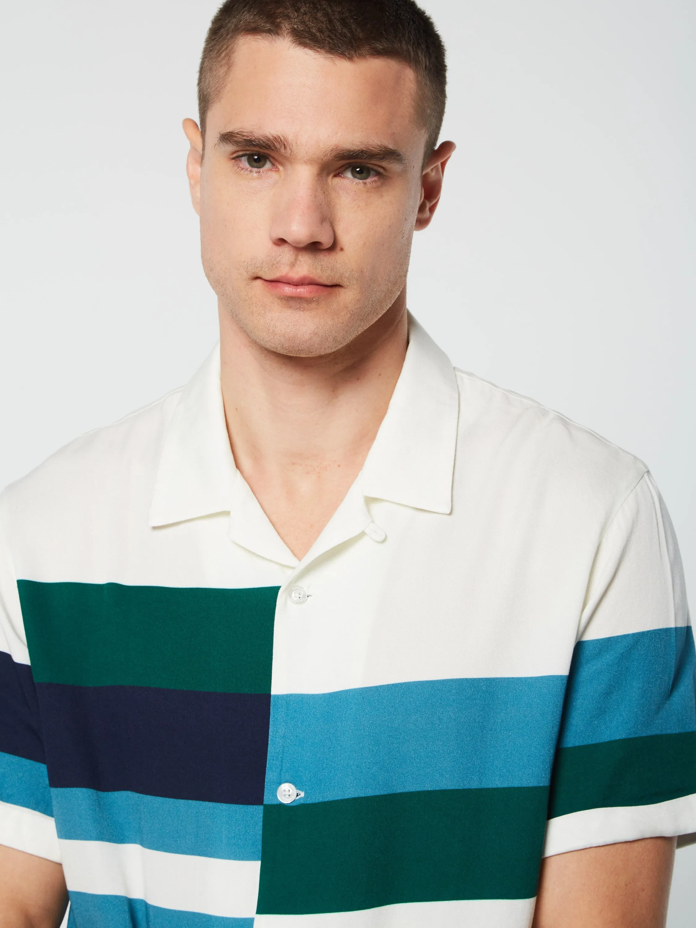 Pennellata Cabana Shirt- Gardenia/ Multi