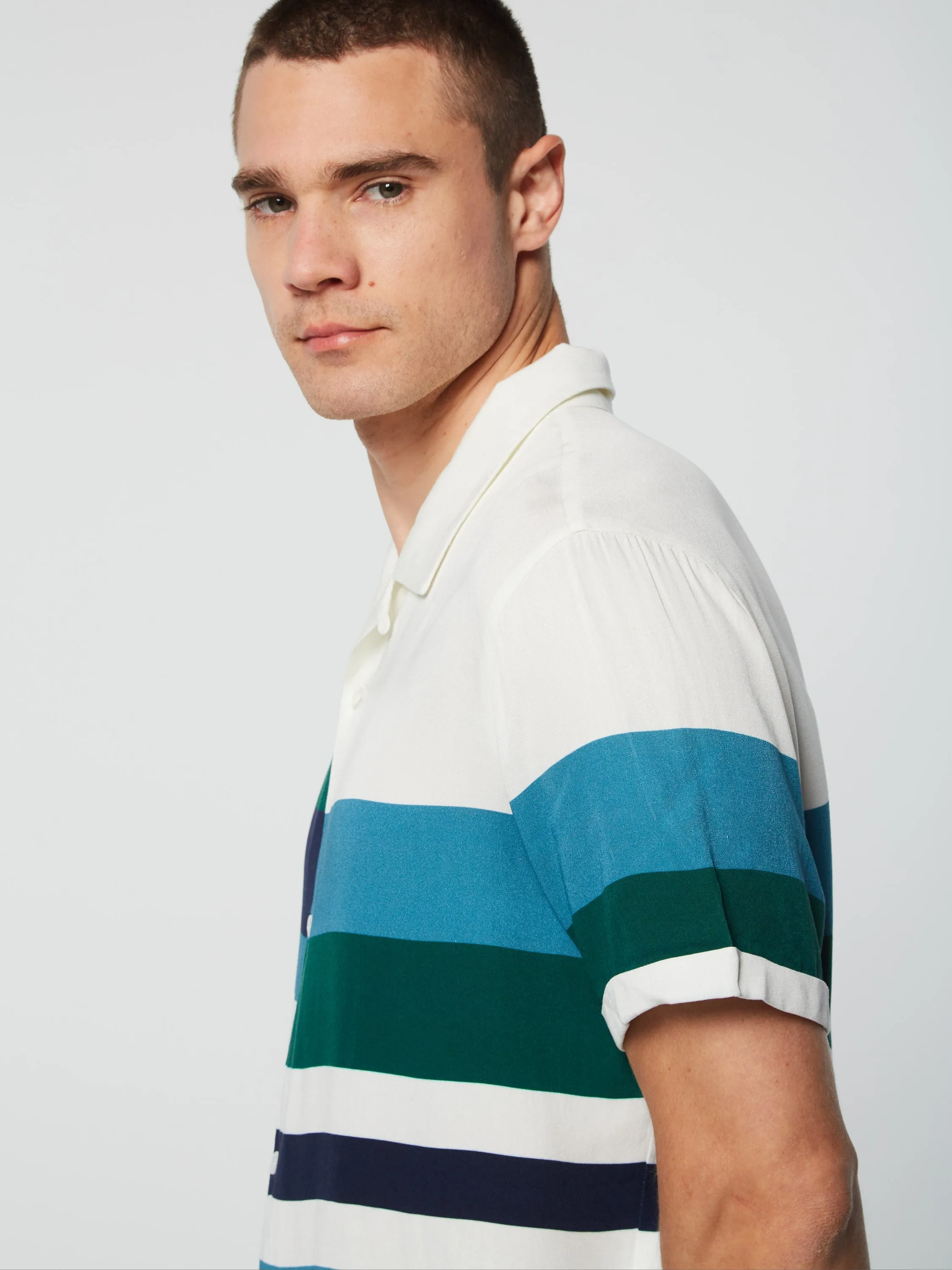Pennellata Cabana Shirt- Gardenia/ Multi