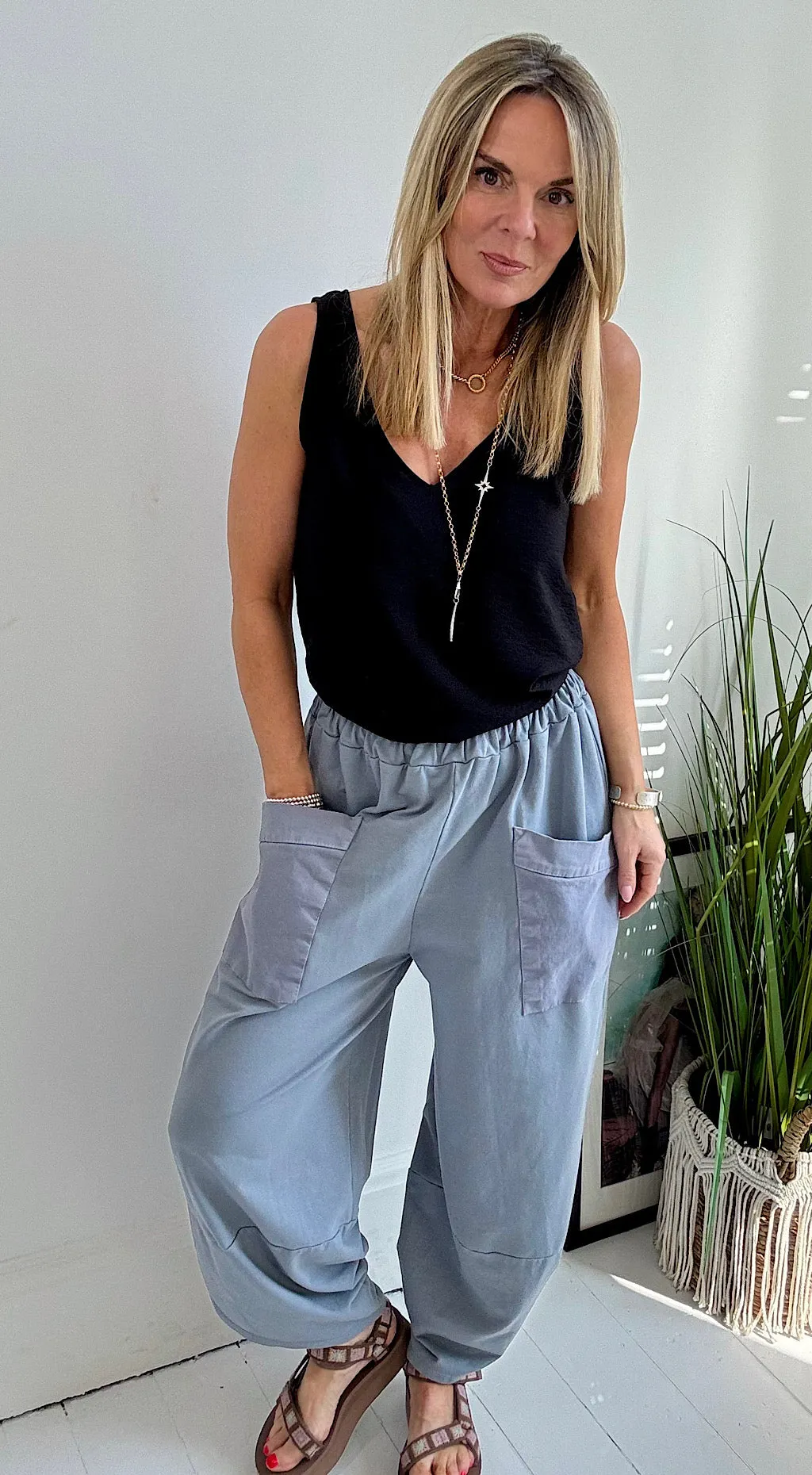 Pocket Cocoon Pant Pale Grey