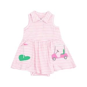 Polo Bodysuit Dress | Pink Golf Applique