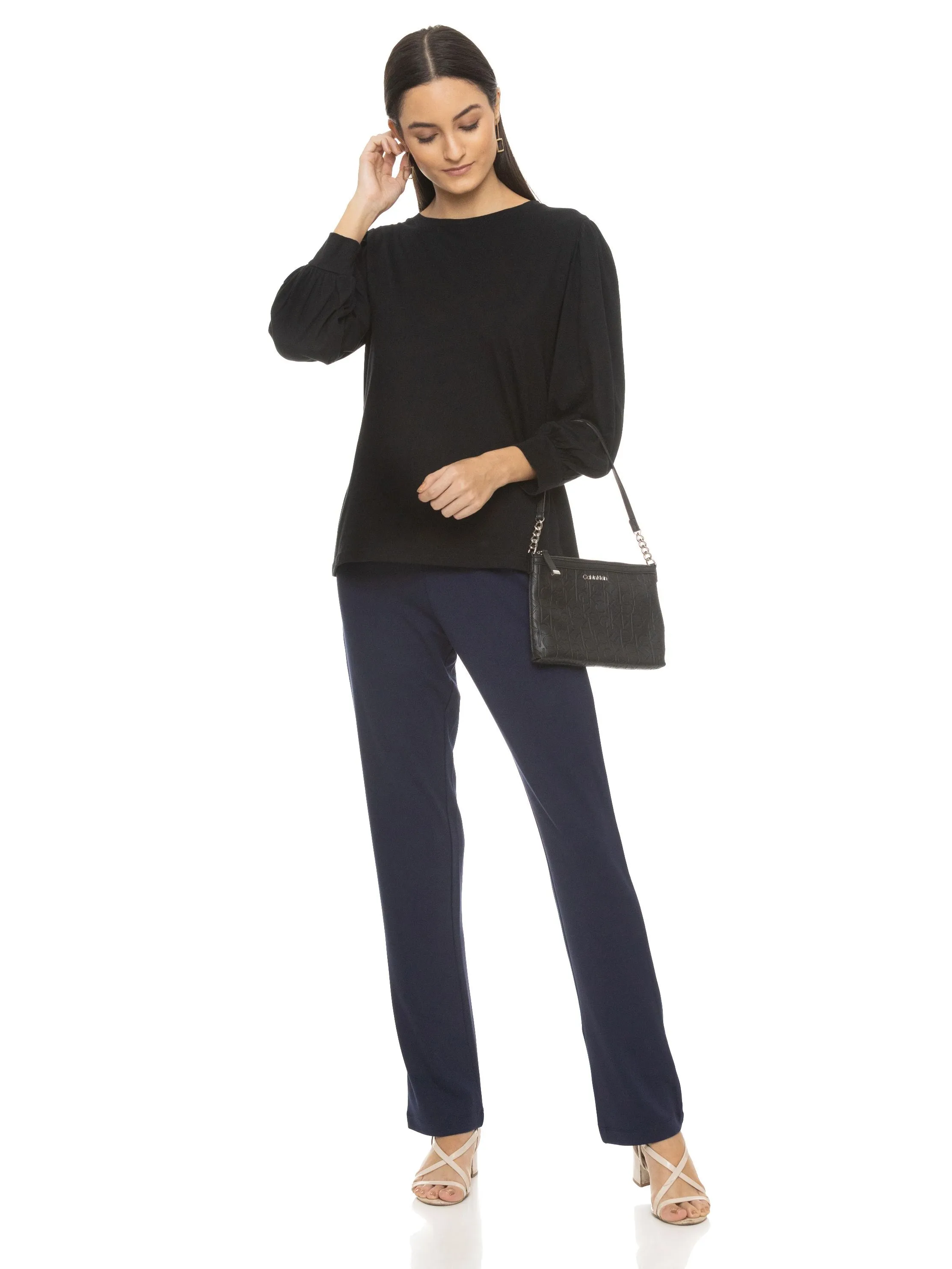 PONTE STRAIGHT PANT (Navy)