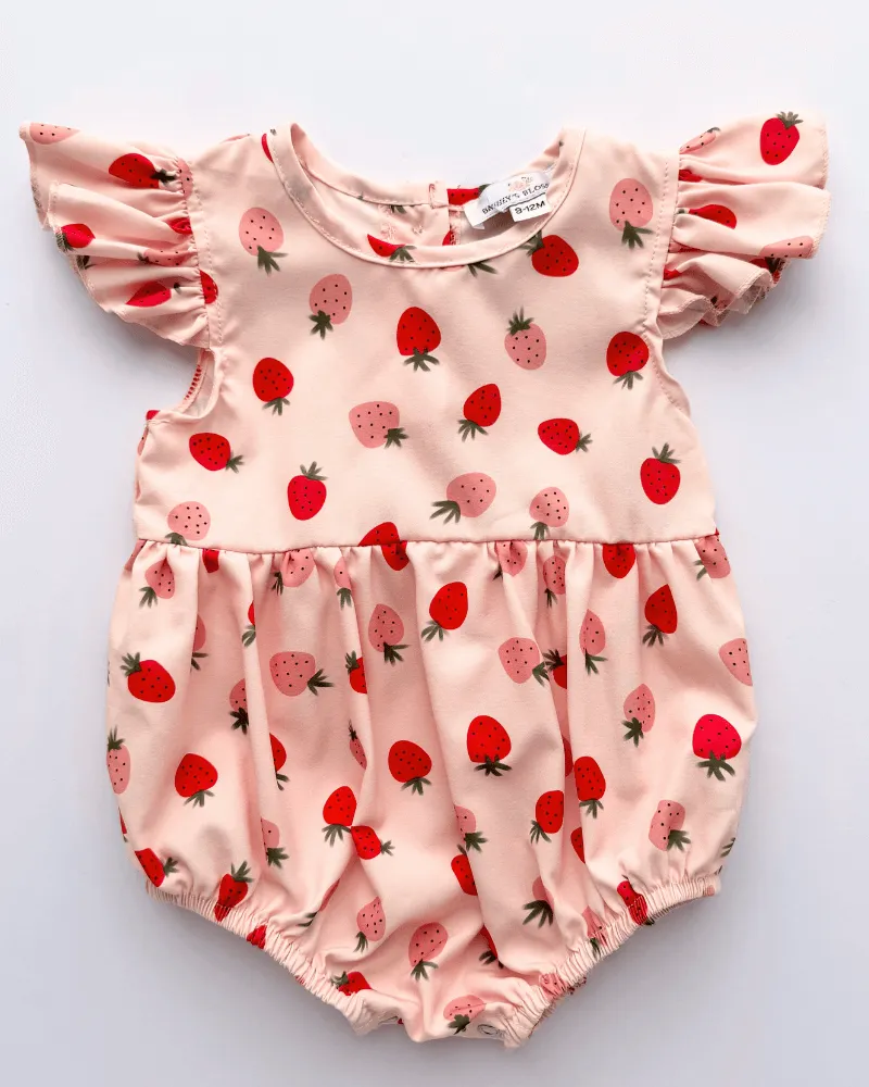 PREORDER! Klein Bubble Romper - Strawberry Shortcake