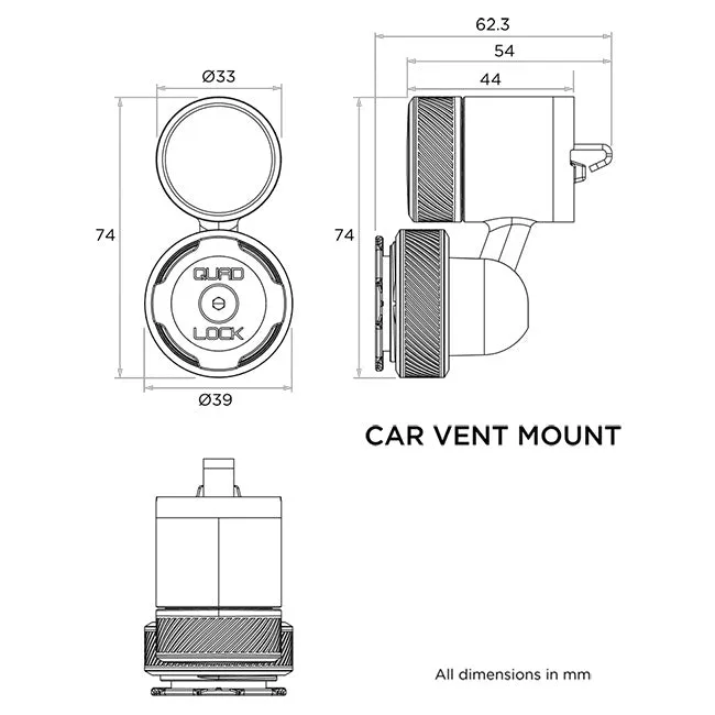Quad Lock Car - Vent Mount
