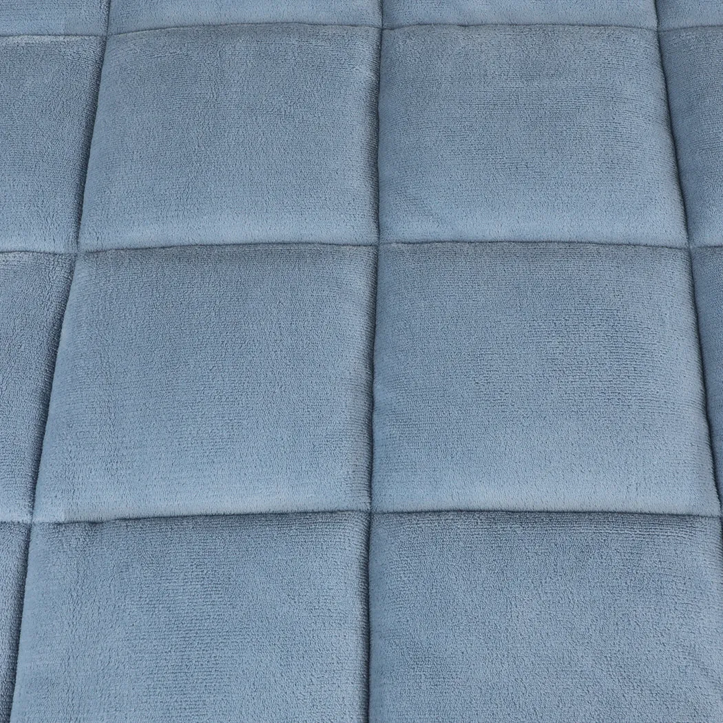 Quilt Doona Comforter Blanket Velvet Winter Warm Super King Bedding Blue