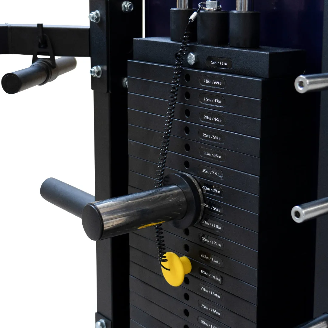 Reeplex CX3 Multi Gym   Adjustable Bench   100kg Coloured Bumper Plates   Barbell   Leg Press   Jammer Arms