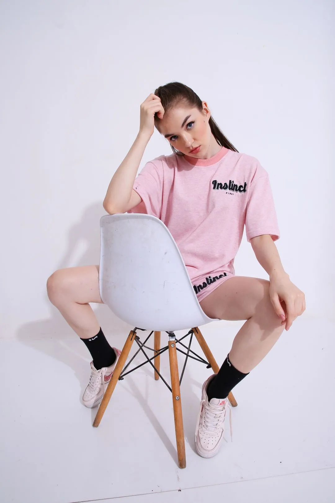 Retro Melange Pink- Oversized T-shirt