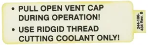 Ridgid 72387 Vent Cap Decal