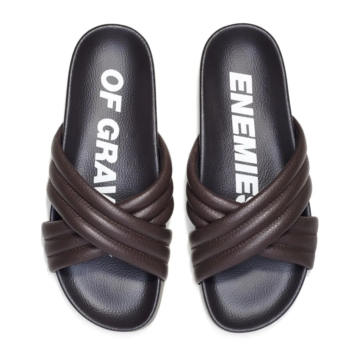ROLLIE Tide Cross Padded Slides - Chocolate