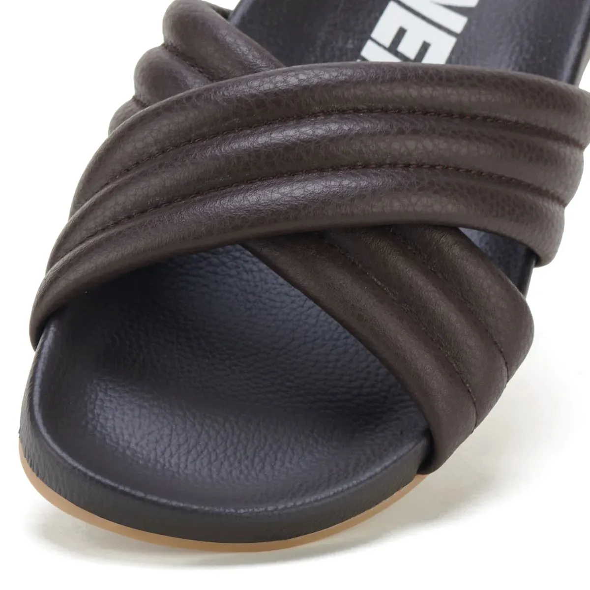 ROLLIE Tide Cross Padded Slides - Chocolate