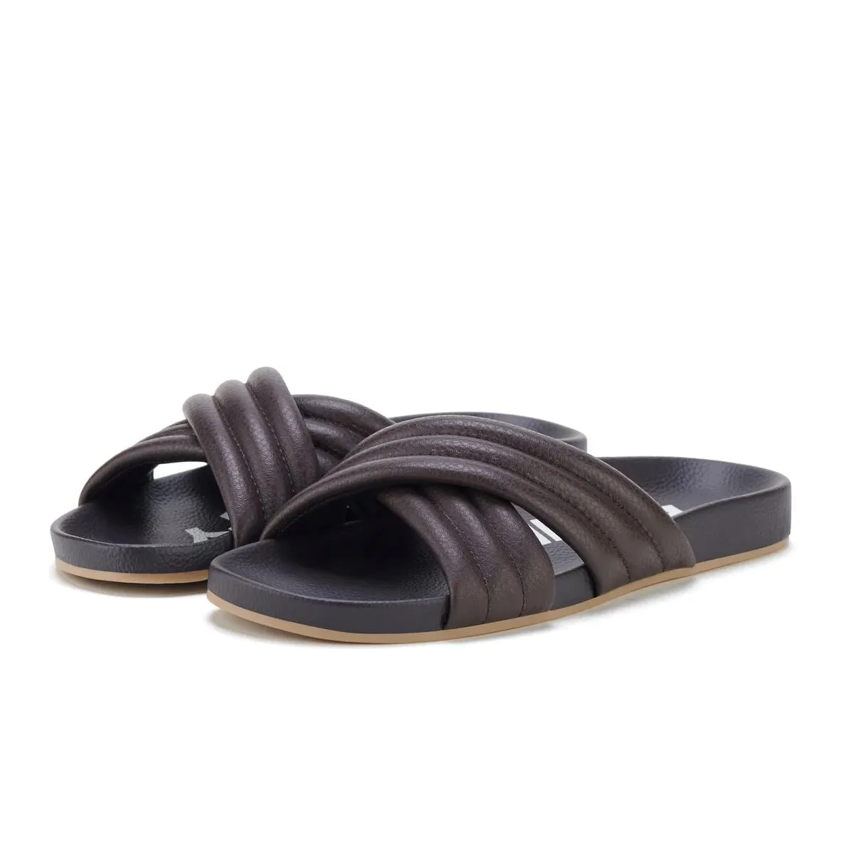ROLLIE Tide Cross Padded Slides - Chocolate