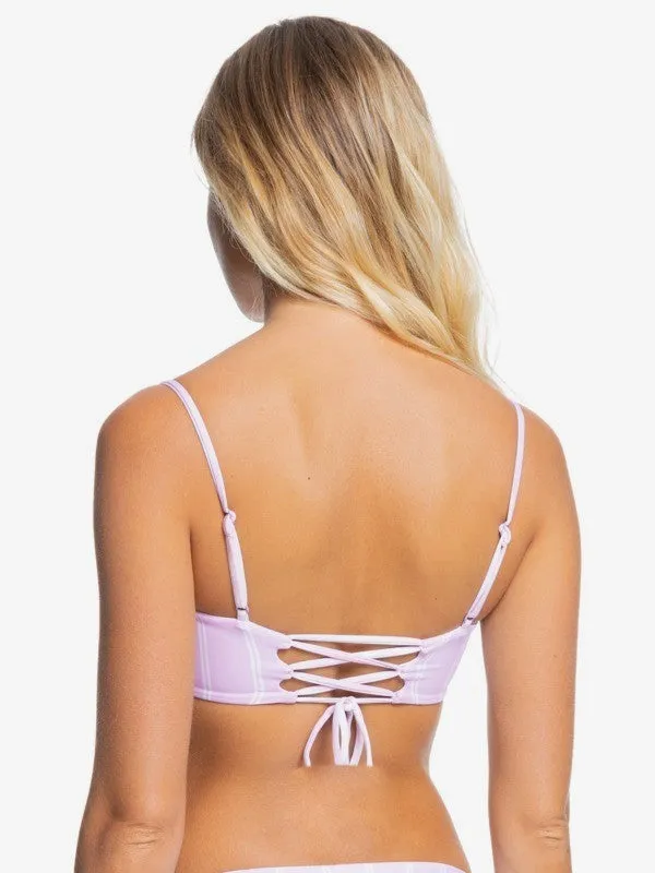Roxy Womens Sea & Waves Revo Reversible Bandeau Bikini Top