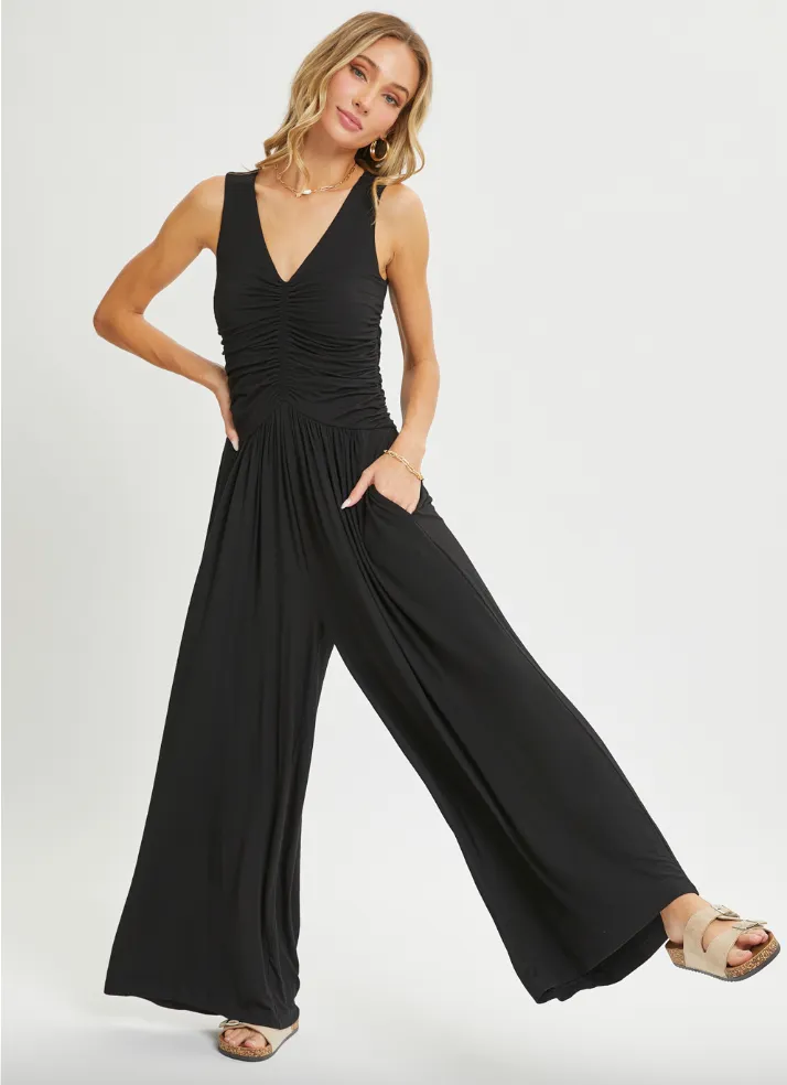 Ruched Diamond Back Jumpsuit