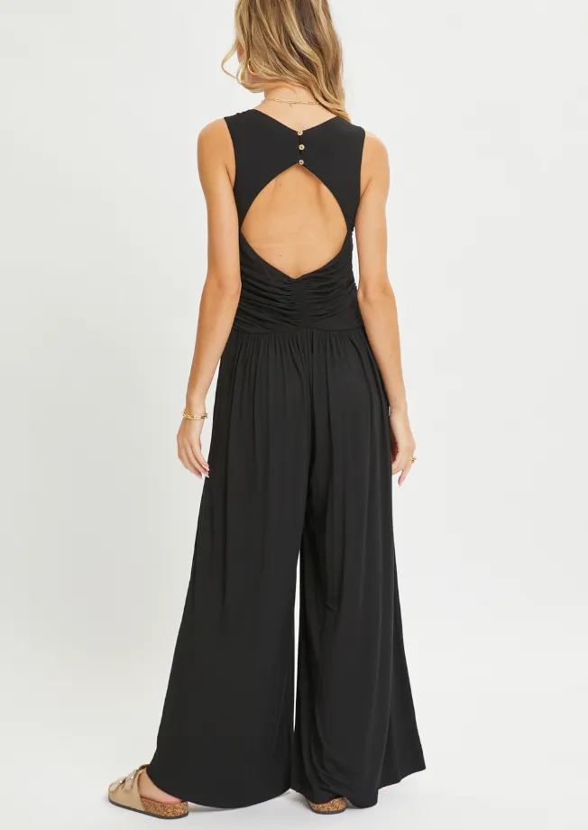 Ruched Diamond Back Jumpsuit