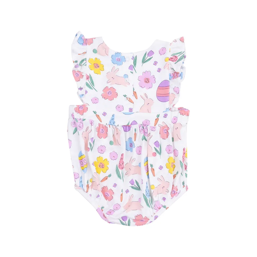 Ruffle Sleeve Sunsuit | Easter Bunnies