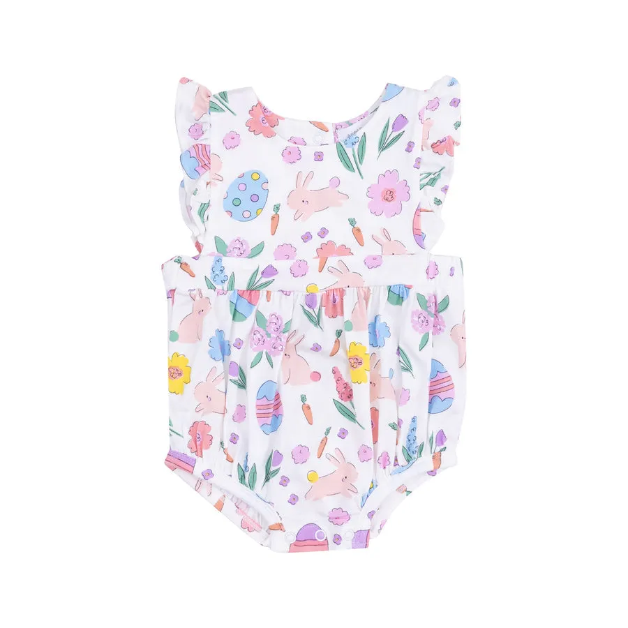 Ruffle Sleeve Sunsuit | Easter Bunnies
