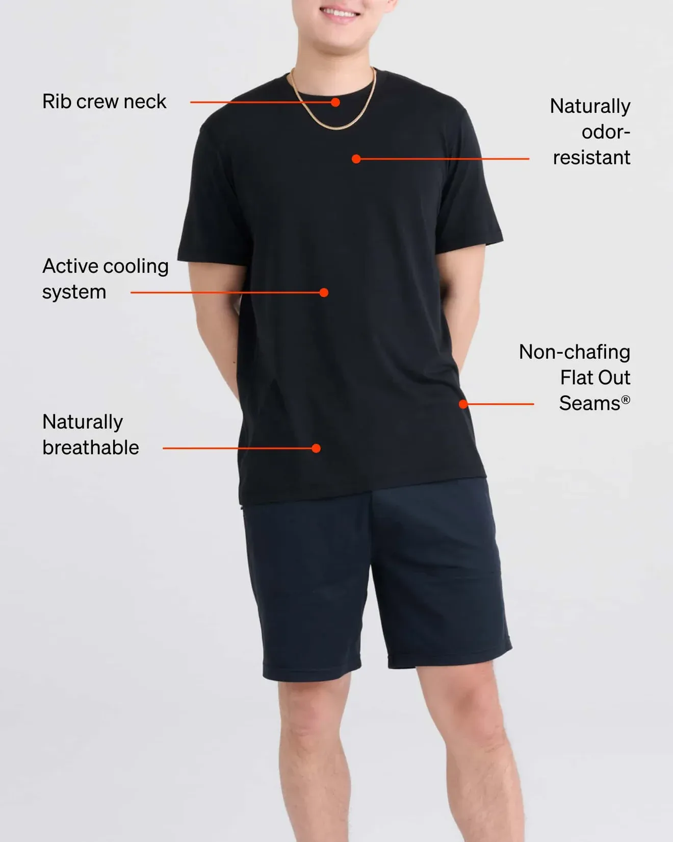 Saxx Mens Droptemp™ Cooling Cotton Tee