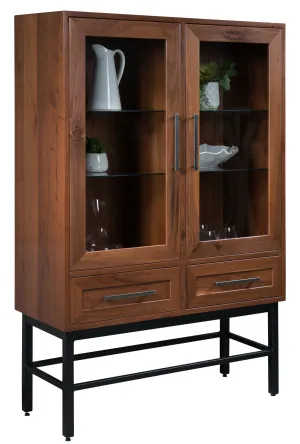 Scarlett - Amish Display Cabinet with Metal Base