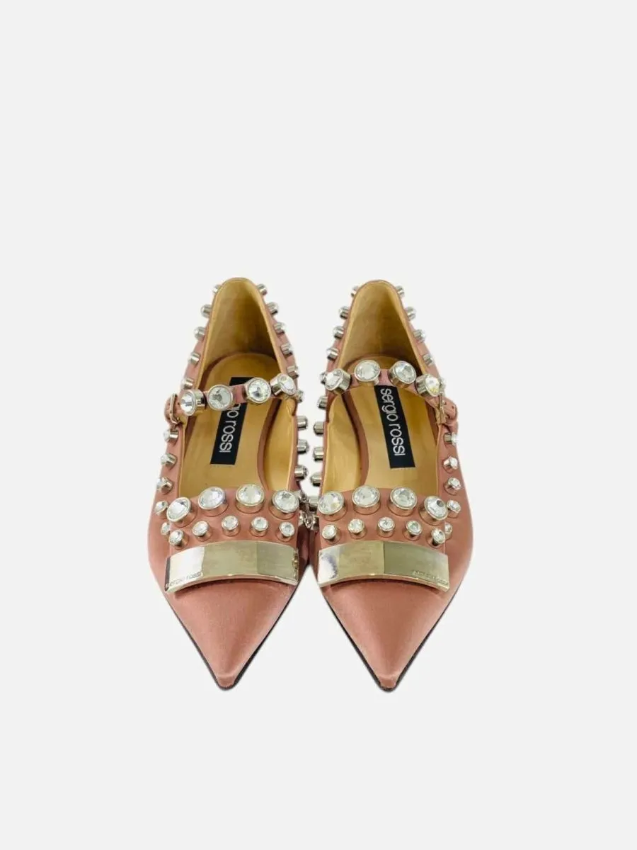 SERGIO ROSSI Seasonless SV Pink Ballet Flats 40