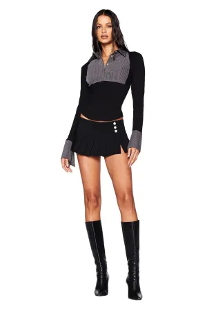 SHARAH TOP - BLACK : GREY